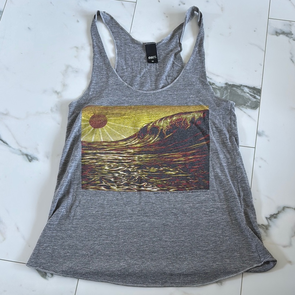 Obey Awareness Dark Wave / Rising Sun Heather Gray Tank Top